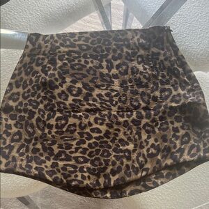 Zara Brown and Black Leopard Mini Skirt